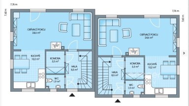 Pronájem nového domu 4+kk, 96,5 m2, ul. Šámalova, Horoušany u Prahy.