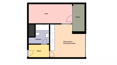 Pronájem bytu 2+kk/B, 46 m2 + 5 m2 balkon, ulice Breitfeldova, Praha 8 – Karlín.