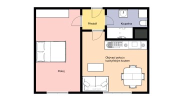 Pronájem bytu 2+kk, 45m2, Praha 4 - Modřany, ul. Pískařská.