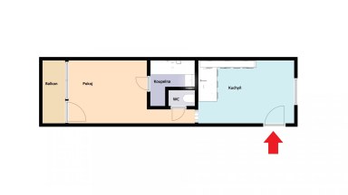 Pronájem pěkného bytu 2+kk 33 m2 + lodžie 3 m2 v centru Neveklova, okres Benešov.