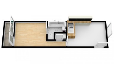 Pronájem pěkného bytu 2+kk 33 m2 + lodžie 3 m2 v centru Neveklova, okres Benešov.